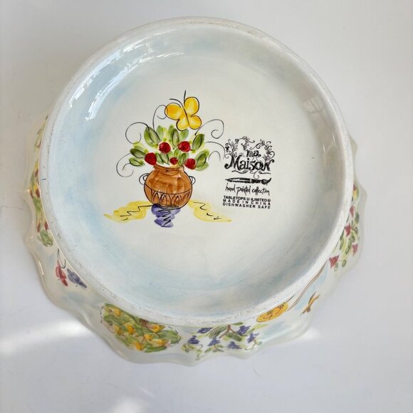 Dario Farrucci Ma Maison‎ Large Serving Bowl Hand Painted Tabletops Unlimited - Picture 4 of 9